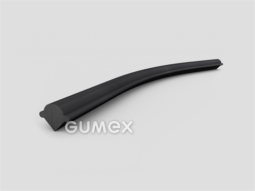 Gummikeil für Profile für Fahrzeugfenster, 7,5x9,5mm, 80°ShA, EPDM, -40°C/+100°C, schwarz, 